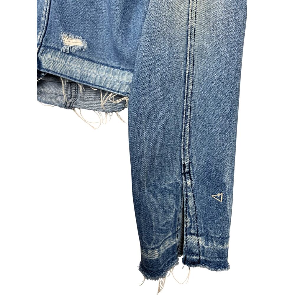 Hidden Jeans Zeppelin Destroyed Distressed Denim Trucker Jacket Blue Women's S - Picture 5 of 8